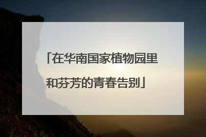 在华南国家植物园里和芬芳的青春告别